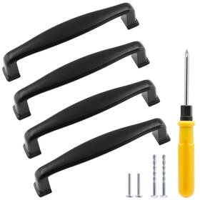 Gb220608-101 Qjaiune 10 Pack 3 3/4 Inch / 96mm Cabinet Pulls Black Kitchen Handles