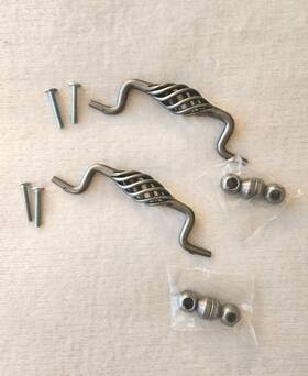 Qmi Bc-p1-pw 2x Birdcage Handle Drawer Pulls Rustic Antique Style Silver Pewter Finish 3.75 Inch