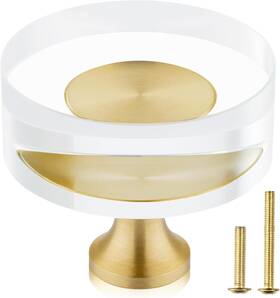 B09pl4zqdq Qogrisun Ca 10-pack Brass Crystal Cabinet Knobs Glass Gold Drawer