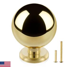 B0dmm9zk94 Qogrisun 10-pack Unlacquered Brass Cabinet Knobs Round Ball Gold For Dres
