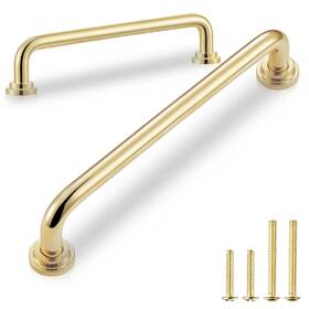 B0f4wknjpc Qogrisun 5-pack Unlacquered Brass Cabinet Pulls Gold Curve Drawer Dresser Handl