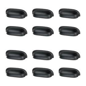 Xian1453 Quluxe 3.5 Inch Drawer Pulls Flat Black Cabinet Cup Kitchen Hardware Handl