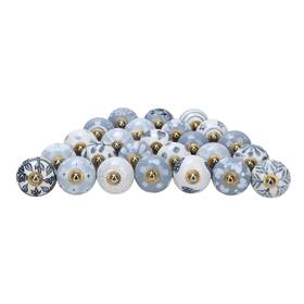 Dkb00004 Rajrang Ceramic Cabinet Knobs And Pulls Pack Of 25 Grey White Antique Hand Painted Boho