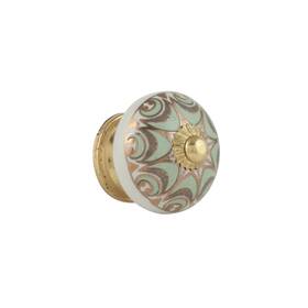 Ckb-013-p04 Rasiya Art Gold Dresser Knobs - Countryside Boho Handmade Ceramic Drawer Pull