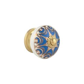 Ckb-014-p20 Rasiya Art Gold Cabinet Knobs For Dresser Drawers - Boho Handmade Ceramic Kitchen Cupboa