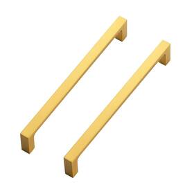 100xfx160js10 Ravinte 10 Pack Solid 6-1/4 Inch Square Cabinet Handles - Brushed Brass Pulls For Dra
