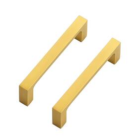 100xfx89js5 Ravinte 5 Pack Solid 3-1/2 Inch Kitchen Square Cabinet Handles Brushed Brass