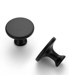 22409762799702 Ravinte 24 Pack Drawer Pulls 1-1/4 Inch Matte Black Solid Round Cabinet Knobs