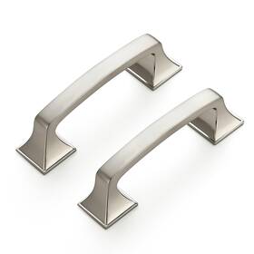 5zc76ls30 Ravinte 30 Pack Solid 3 Inch Square Foot Arch Pulls Kitchen Cabinet Handles Brushed Nicke