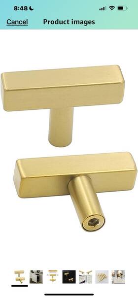 Ravinte 715776453645 20 Pack 2 Inch Gold Cabinet Knobs Single Hole Square T Bar Brass Drawer Handles
