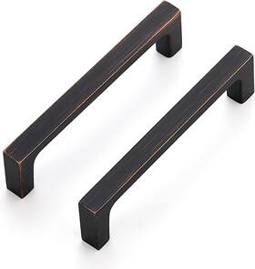 Ravinte 744110626278 10 Pack Solid 3-3/4 Inch Square Cabinet Handles - Oil-rubbed Bronze Pull
