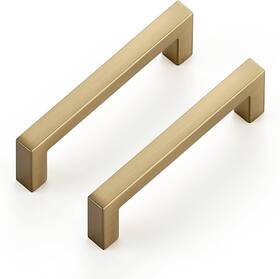 90xfx76xbt10 Ravinte Cabinet Handles Solid Slim Champagne Bronze 10 Pack 3 Inch Hole Center Square