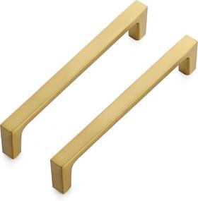 B09lqhxbg1 Ravinte 15 Pack Solid 5 Inch Kitchen Square Cabinet Handles Brushed Brass Drawer