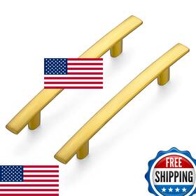 B09myv6cry Ravinte 15pk 6in Curved Brass Cabinet Pulls Zinc Alloy Kitchen Handles 3-3/4 Inch