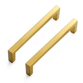 B09vxd4167 Ravinte 10-pack 5 Inch Brushed Brass Slim Square Bar Cabinet Drawer Handles Pulls
