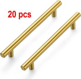 B0b713y7dz Ravinte Gold Cabinet Handles 20 Pack 5 Inch Pulls Brushed Brass Kitchen
