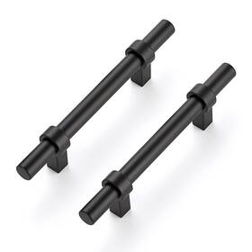 Ravinte Blc-p-249 30 Pack Matte Black 3.5 In Center Square Base Cabinet Drawer Pull Handles 6 Inch