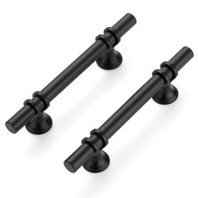 Gf-sxbv-128 Ravinte 5 Pack 6 Inch Cabinet Pulls Kitchen Cupboard Handles With Round Base Matte Bl