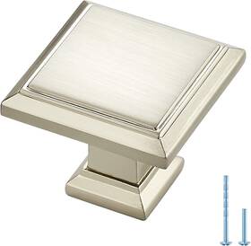 Ravinte Hardware 711181783346 5 Pack Brushed Nickel Cabinet Knobs Square Drawer Pull Handles Single Hole