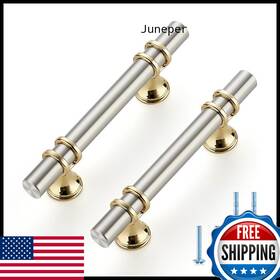 B0cmj48p3b Ravinte Hardware 15 Pack 5 Inch Brushed Nickel And Gold Cabinet Pulls Handles Kitchen