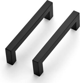 Jfx115hs10 Ravinte 10 Pack 4-1/2 Inch Kitchen Square Cabinet Handles Matte Black Pulls
