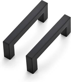 Jfx89hs10 Ravinte 10 Pack 3-1/2 Inch Kitchen Square Cabinet Handles Matte Black Pulls Blac