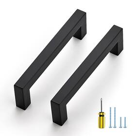Ocnfxlsd115hs10 Ravinte 10 Pack Black Cabinet Pulls 4-1/2 Inch Square Handles Matte Kit