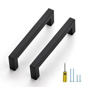 Ocnfxlsd128hs20 Ravinte 20 Pack Square Cabinet Pulls 5 Inch Black Kitchen Handles Matte