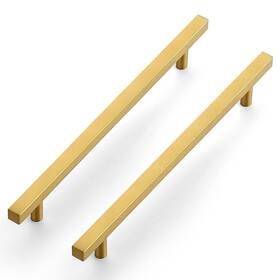 Ocnyjfxlsd224288js20 Ravinte 20 Pack Gold Cabinet Handles 84/5 Inch Brushed Brass Square Pulls H