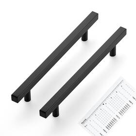 Ocnzmbyjfx160224hs15 Ravinte 15 Pack Matte Black Cabinet Pulls 6-1/4 Inch With Mounting Template 8-4/5 Length