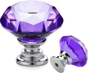 Radosz30zs25 Ravinte 25 Pack Purple Crystal Knobs For Dresser Drawers Glass Cabinet Dia