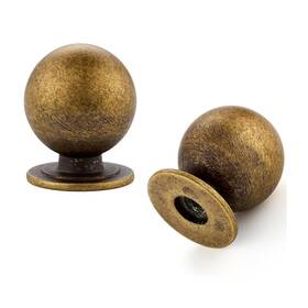 Ryn31ghhg12 Ravinte Cabinet Knobs Antique Brass Round Ball With Screws - 12-pack