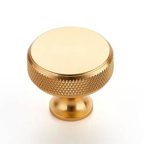 Yn15js30 Ravinte 30 Pack Round Gold Knobs Knurled Single Hole Pulls Solid Brushed Brass Kitchen C