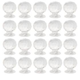 Rddconkit 616814550534 20 Pcs Crystal Dresser Knobs Diamond Shape Cabinet Small Drawer Pulls F