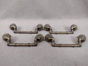 P17052 Regency Henry Link Style Faux Bamboo One Piece Drawer Pulls Hardware Set 4