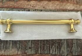 1732231 Rejuvenation Howell Cabinet Drawer Pull Handle Aged Brass Finish 6 Inch