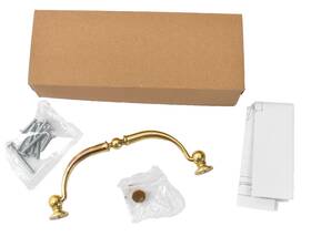 7237611 Rejuvenation Hans Drawer Pull 6 Inch Center To Unlacquered Brass Finish