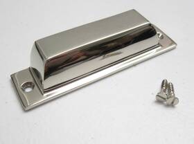 C100156 Rejuvenation New Mission 4 Inch Bin Pull Polished Nickel Finish C100156/square/cup