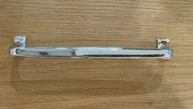 C100228 Rejuvenation Vernon 6 Inch Offset Drawer Pull Polished Nickel Finish