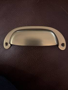 C100258 Rejuvenation New Hardware Bin Pull Polished Brass Massey 4 Inch