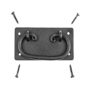 Renovators Supply Manufacturing 096962361334 Cabinet Pulls 4.4 Inch Black Wrought Iron Drawer Bail With Mounting Hard