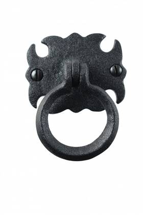 Renovators Supply Manufacturing 096962362171 Cabinet Pulls 2-3/4 Inch Black Wrought Iron Swing Handle Drawer With Mou