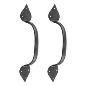 Renovators Supply Manufacturing 096962419899 Black Wrought Iron Door Handle 10 Inch Long Antique Rustic Hear