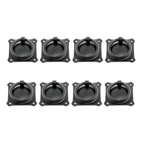 35749 Renovators Supply Manufacturing 2 5/8 In Black Wrought Iron Ring Drawer Pulls With Mounting Hardware Pack Of 8