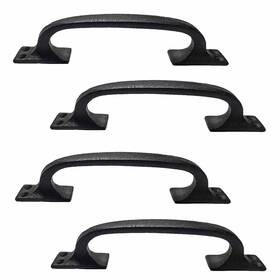 Renovators Supply Manufacturing 671839621997 4 Pack Cabinet Handles 6 Inch Black Wrought Iron Drawer Pulls/kitchen