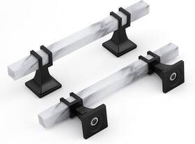 Rergy 313104961925 Cabinet Handles Marble Drawer Pulls And Knobs 10pack White Black