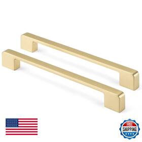 B0b9wws7jp Rergy 10pk Gold 7.5in Square Cabinet Pulls Handles Drawer Hardware Zinc Alloy