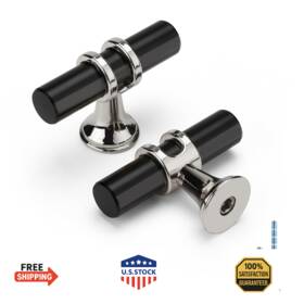 B0ckvd4cxs Rergy 12-pack Black Brushed Nickel Cabinet Knobs And Drawer Pulls - Zinc Alloy