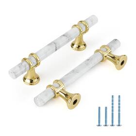 Ls6853bgd76-10 Rergy #units-zm-us Cabinet Handles Marble Drawer Pulls And Knobs 10pack White Gold 3 Inch