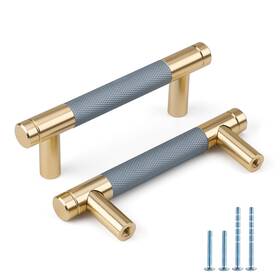 Ls7618cb Rergy Ls7618cb&gd76-10 #units-zm-us Knurled Cabinet Handles 3in Hole Center 10pack Champagne Bronze Rose Gold